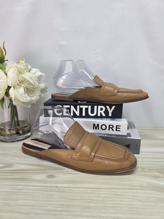 Franco Sarto Shoes - Franco Sarto Tan Leather Backless Penny Mules